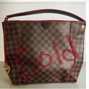 LOUIS VUITTON Damier Caissa Hobo Bag Red